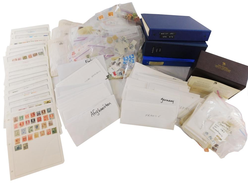 Appraisal: STAMPS Comprehensive Swedish stamp collection in two binders with other