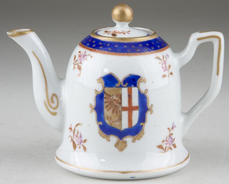 Appraisal: Chinese Export Armorial Teapot Rare Bell Shape made for the