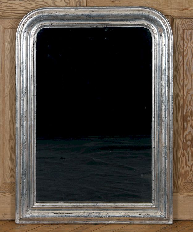 Appraisal: TH CENTURY LOUIS PHILIPPE SILVER GILT MIRROR A nineteenth century