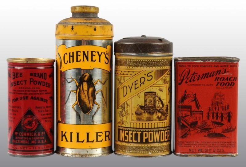 Appraisal: Lot of Insect Powder Tins Description Solid grouping with some