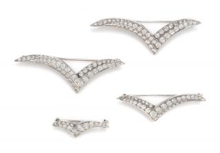 Appraisal: A Collection of Platinum and Diamond Seagull Brooches Tiffany Co