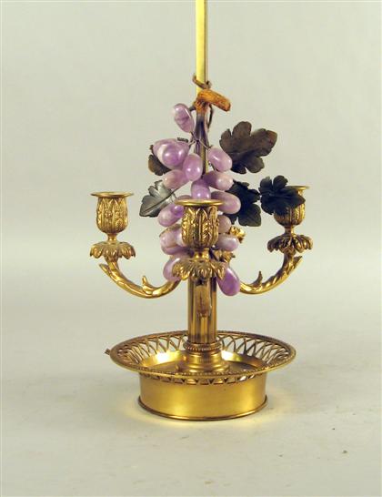 Appraisal: Continental style gilt metal girandole The central column supports three