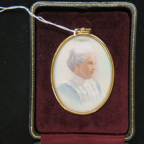 Appraisal: Miniature Painting of a Lady circa oval image is x