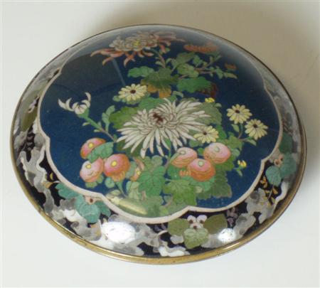 Appraisal: A Japanese cloisonne circular box and cover Meiji Period decorated