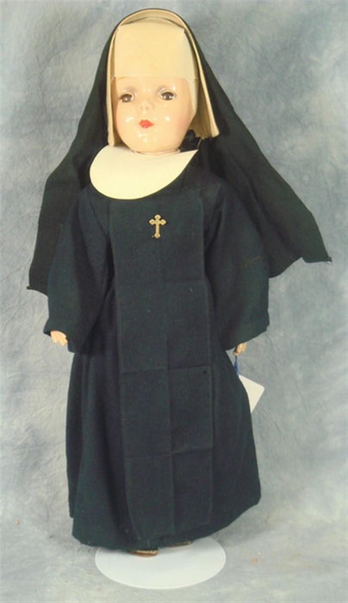 Appraisal: Composition Nun Doll not marked inches tall all composition strung