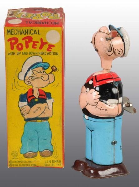 Appraisal: Linemar Mechanical Popeye Toy in Original Box Description Circa s