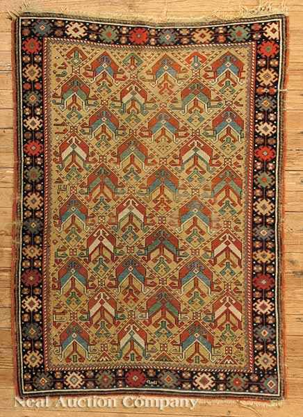 Appraisal: An Antique Shirvan Rug gold ground and black border with