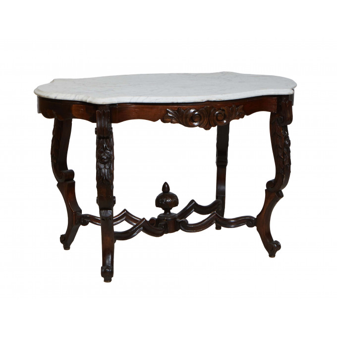 Appraisal: American carved Mahogany Marble Top Center Table late th c