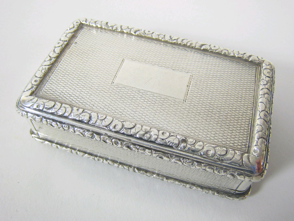 Appraisal: A George IV large rectangular Snuff Box with engine turning