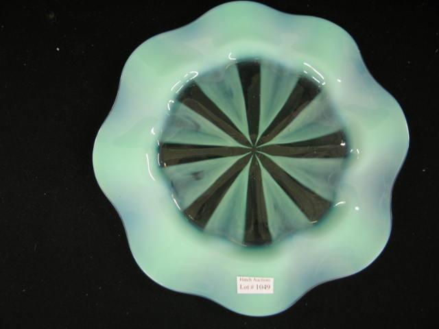 Appraisal: Tiffany Favrile Pastel Art Glass Tray green opalescent spoke design