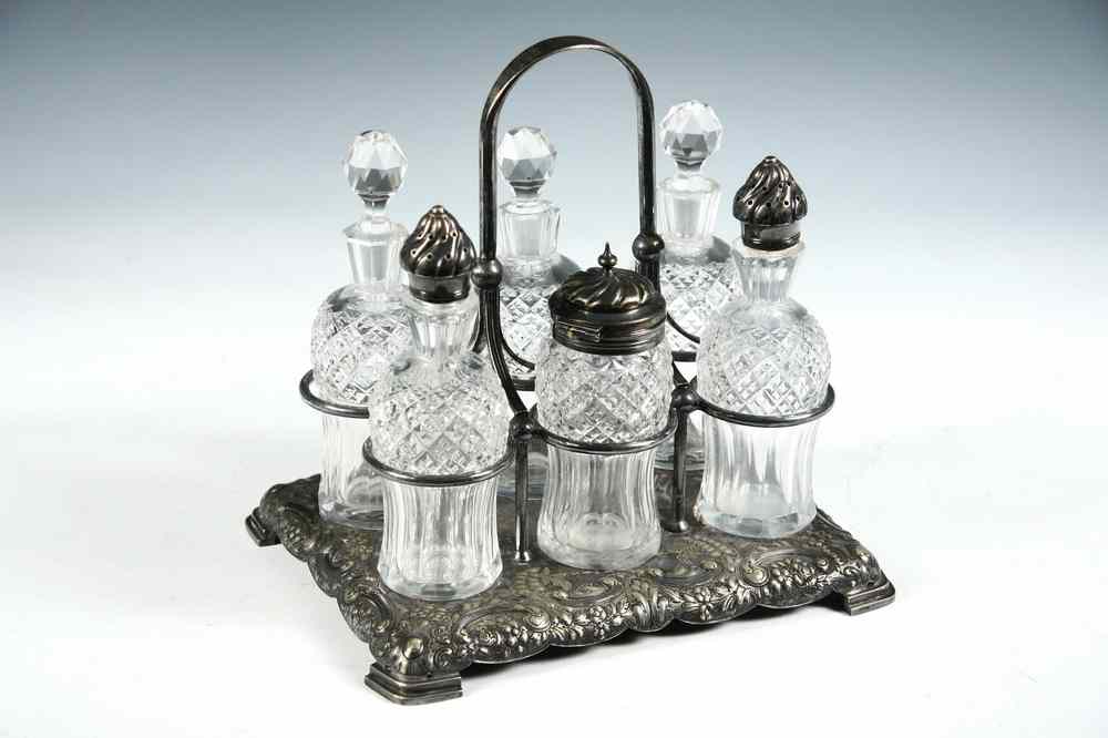 Appraisal: VICTORIAN S P CASTOR SET - English Victorian Silverplate Castor