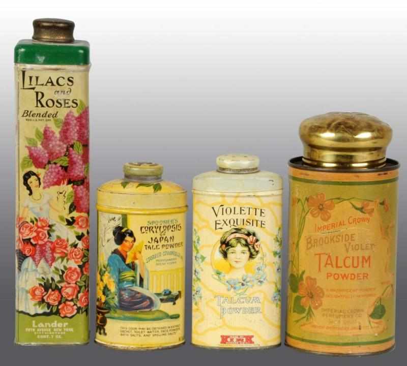 Appraisal: Lot of Talc Tins Description Includes one Violette one Spooner's