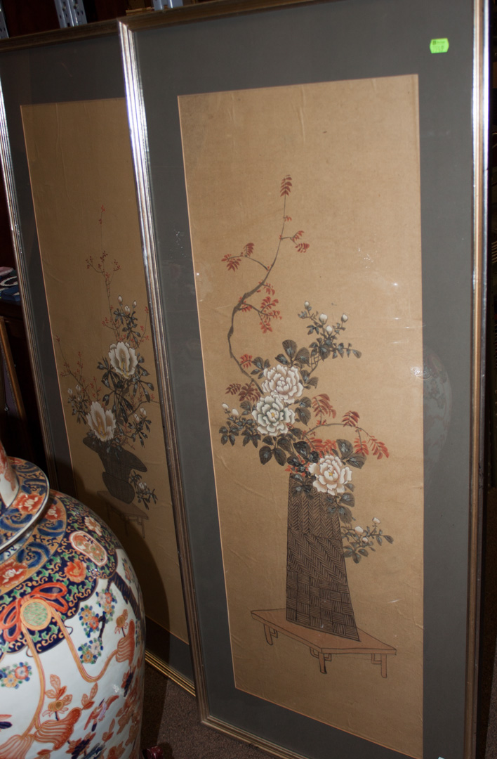 Appraisal: Two framed oriental scrolls