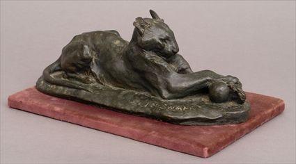 Appraisal: JOHN MACALLON SWAN - LIONESS Hollow cast bronze x x