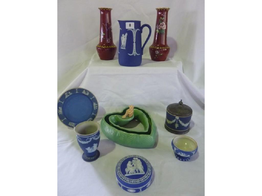 Appraisal: A selection of Wedgwood and other Jasperwares including an urn