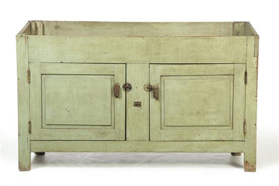 Appraisal: PAINTED DRY SINK American th century poplar Old green paint