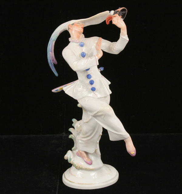 Appraisal: Meissen porcelain figure of a Pierrot ballet dancer holding a