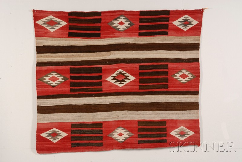 Appraisal: Southwest Weaving Navajo c woven with natural and synthetic dyed