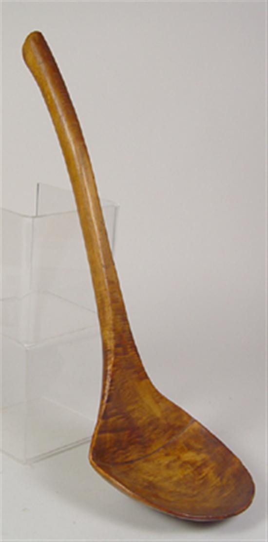 Appraisal: Curly Maple Ladle Circa Handle hook missing long