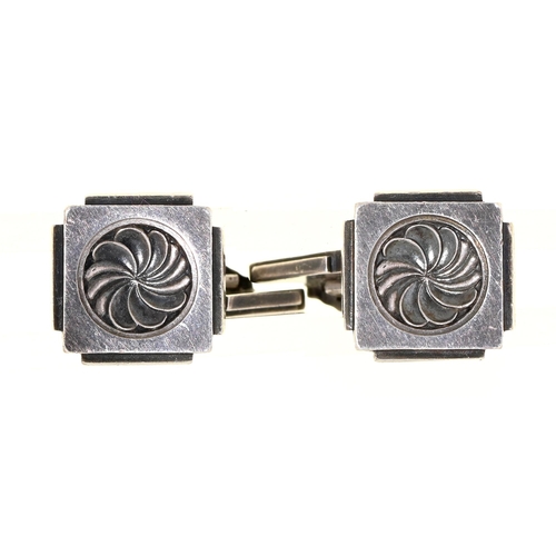 Appraisal: Georg Jensen A pair of silver cufflinks designed by Henry