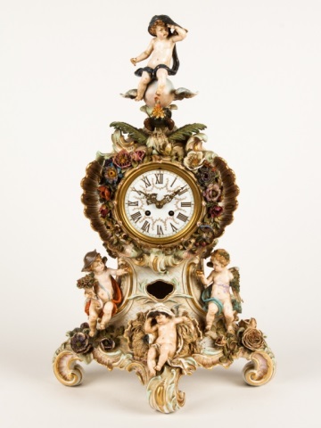 Appraisal: Meissen porcelain mantel clock late th early th century with