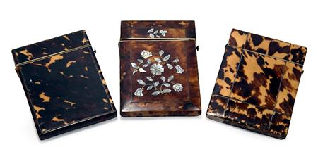 Appraisal: Group of Three English Tortoise Shell Card Cases Estimate -