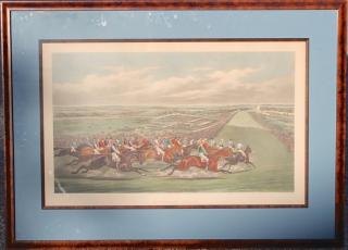 Appraisal: After Henry Aiken Tattenham Corner Hand Colored Engraving Image in