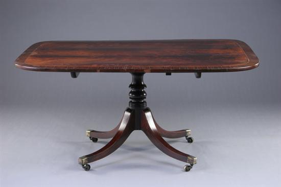 Appraisal: ENGLISH REGENCY STYLE DINING TABLE th century Oval tilt-top with