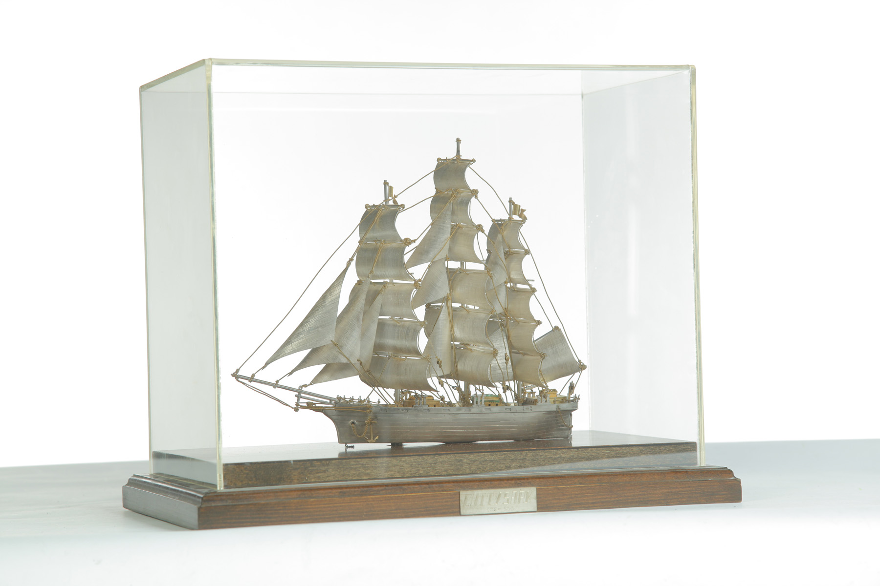 Appraisal: CASED MODEL OF THREE-MASTED SAILING SHIP CUTTY SARK American Scale