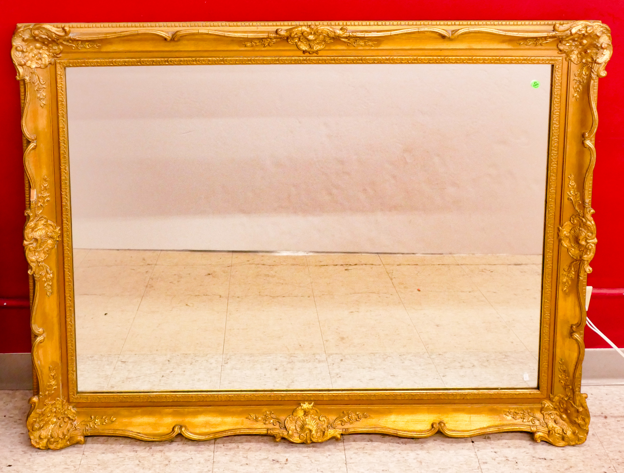 Appraisal: Vintage Ornate Gilt Framed Hanging Mirror- x ''