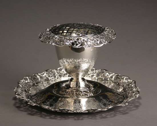 Appraisal: Gorham Pierced Sterling Centerpiece with Undertray Providence First Quarter th