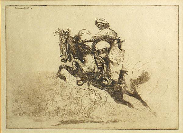 Appraisal: Edward Borein American - Flying Mount G n d Etching