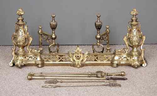 Appraisal: A th Century French gilt brass chenet with leaf and