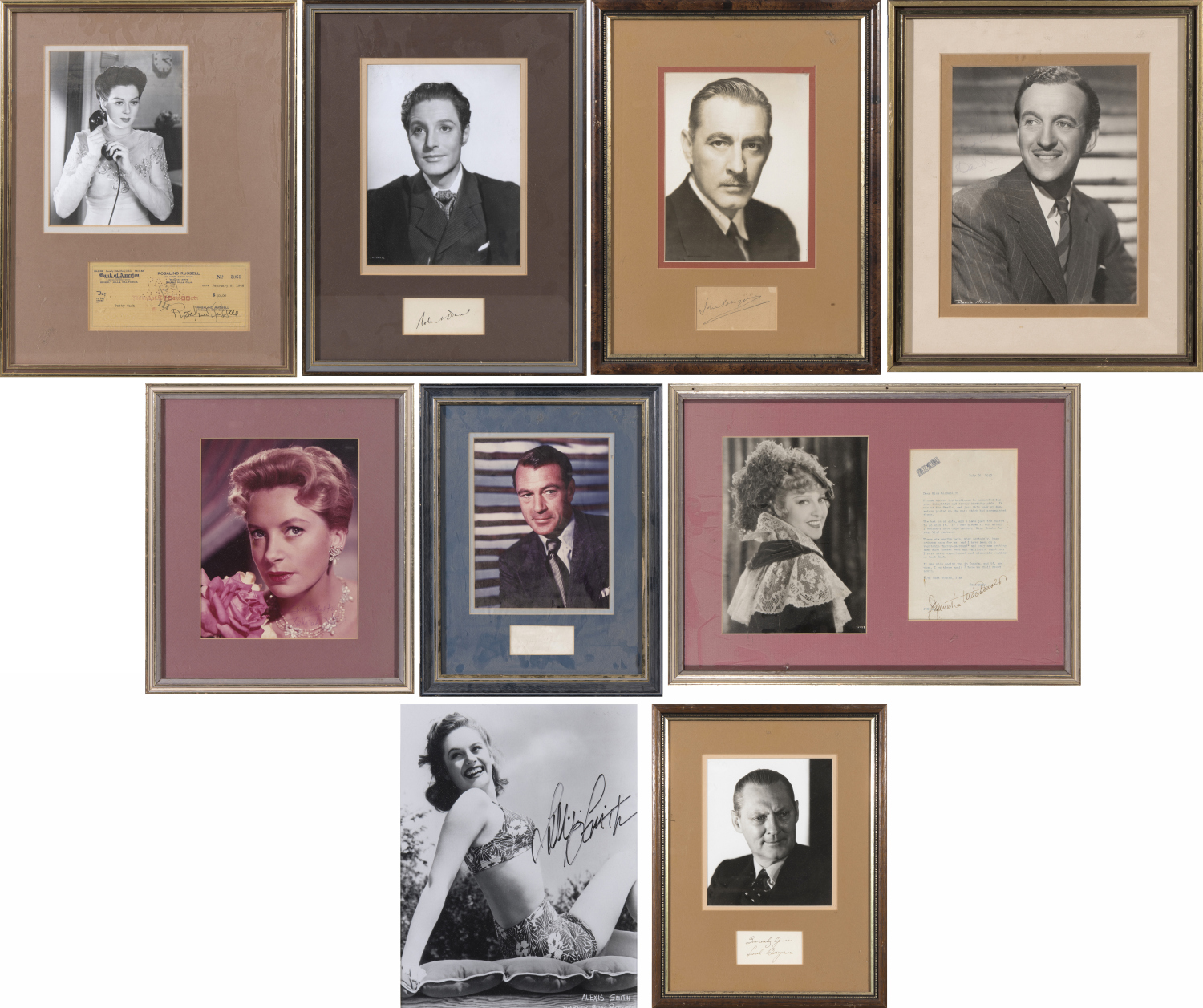 Appraisal: COLLECTION OF AUTOGRAPHED PHOTOGRAPHS INCLUDING GARY COOPER ALEXIS SMITH DAVID