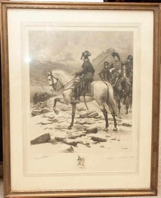 Appraisal: Lamotte after Edouard Detaille ''Napoleon in Italy '' mezzotint signed