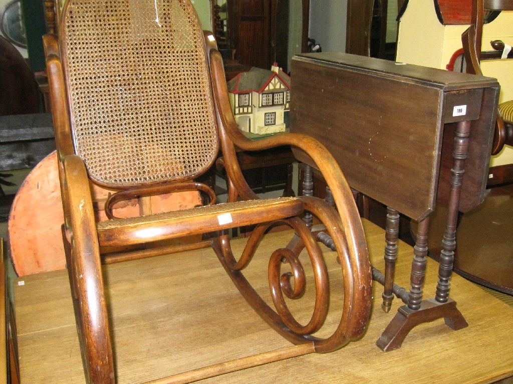 Appraisal: Lot comprising Sutherland table and a Bentwood rocking chair