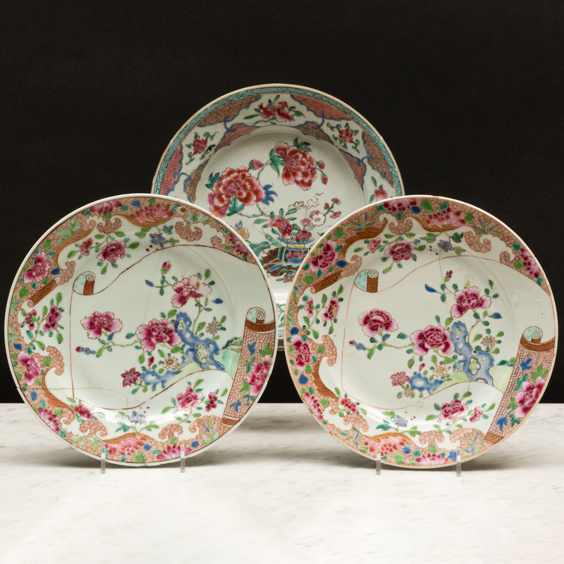 Appraisal: Pair of Chinese Export Famille Rose Porcelain Plates and Another