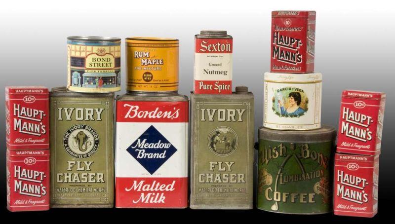 Appraisal: Lot of Assorted Tin Cans Description Medium to average wear