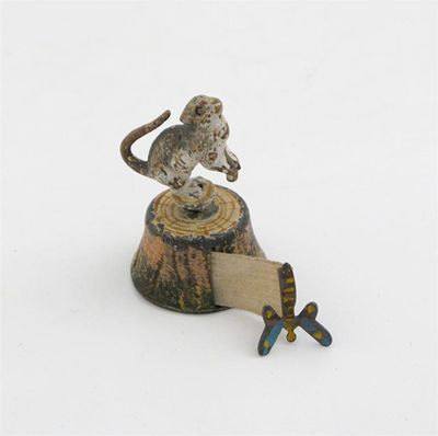 Appraisal: Sewing interest an Austrian cold-painted miniature tape measure modelled as