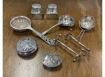 Appraisal: Assembled sterling silver lot including a pair of modern Shreve