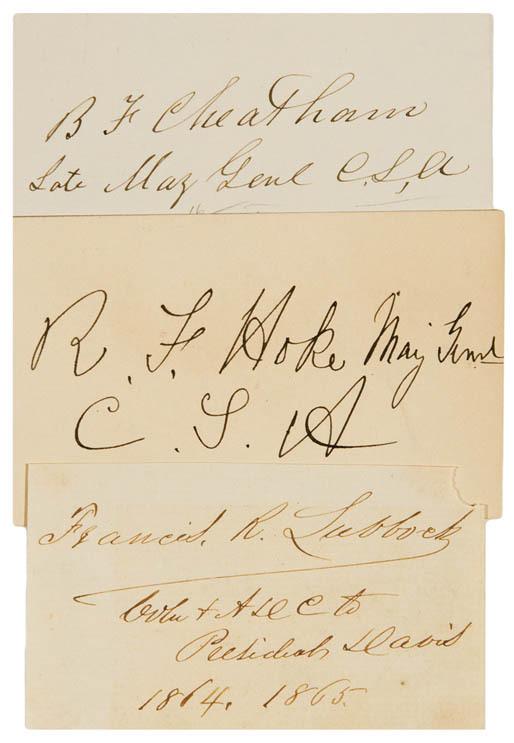 Appraisal: CIVIL WAR - Confederate Collection of thirteen signed pieces by