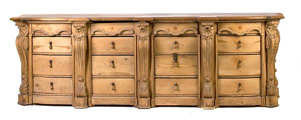 Appraisal: An Italian Rococo style pine credenza height in width in