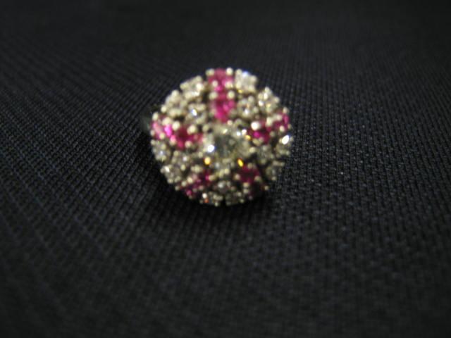 Appraisal: Ruby Diamond Ring fine cluster totaling carats of gems in