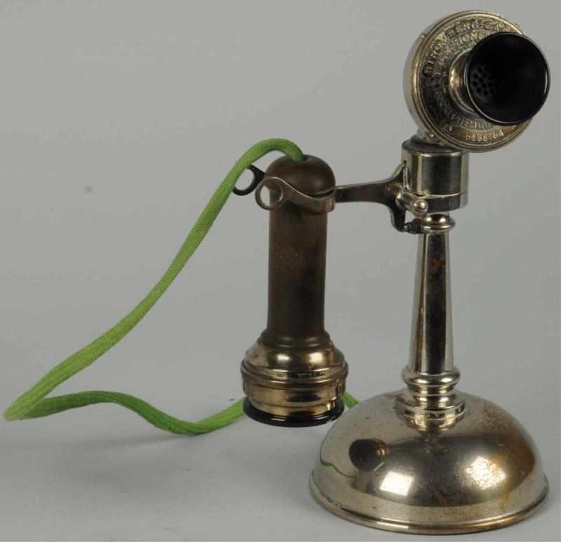 Appraisal: Stromberg Carlson Tapered Shaft Stick Telephone Circa nickeled brass embossed