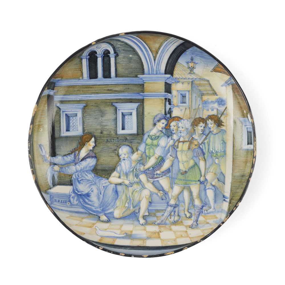 Appraisal: AN UNRECORDED ITALIAN URBINO ISTORIATO MAIOLICA DISH ATTRIBUTED TO NICOLA