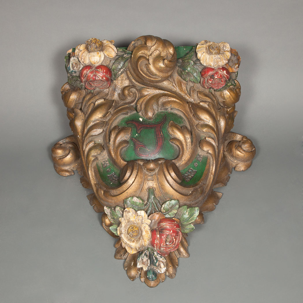 Appraisal: Italian Rococo Style Carved and Painted Bracket th Century Decorated