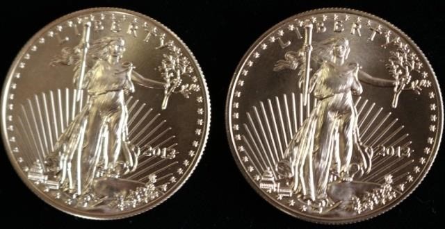 Appraisal: TWO GOLD EAGLE WALKING LIBERTY COINS OT EACH UNC