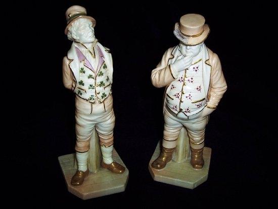 Appraisal: A pair of late th Century Royal Worcester figures Irishman