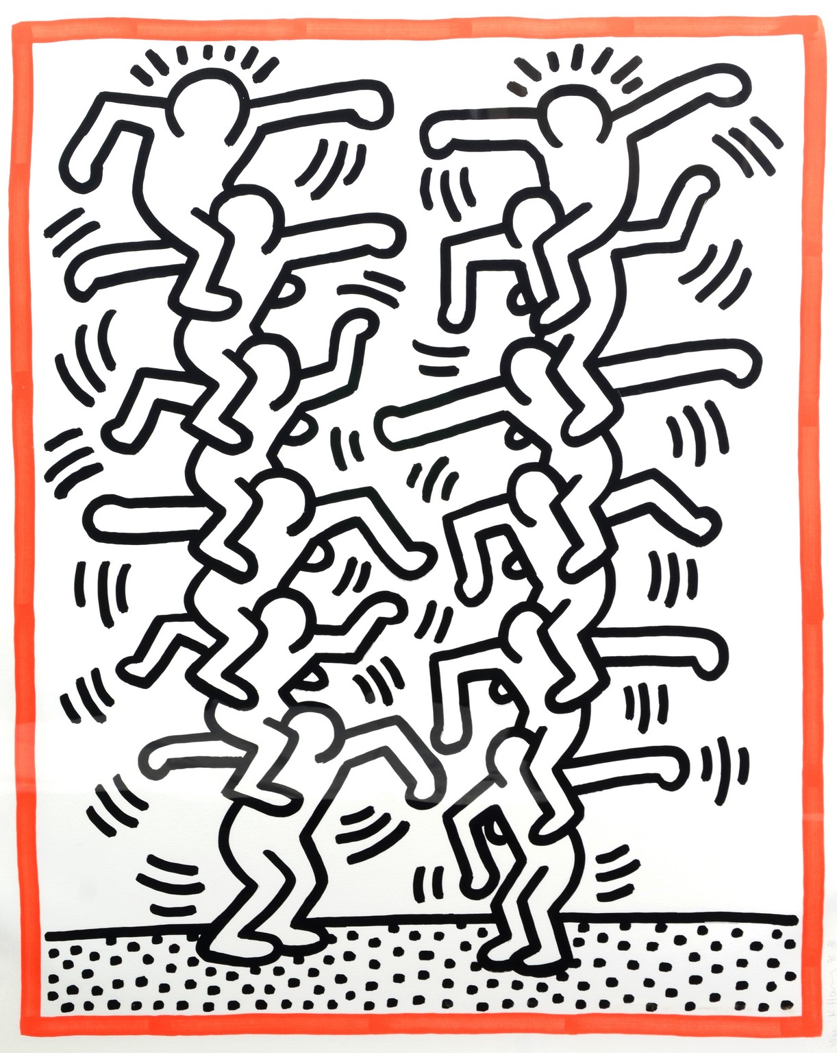 Appraisal: Keith Haring American - lithograph in colors People Ladder from