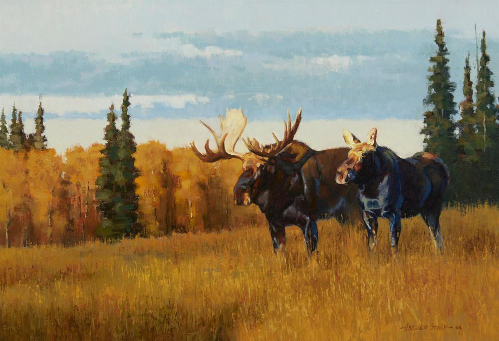 Appraisal: Harold Stack b Along the Gros Ventre Oil on Masonite